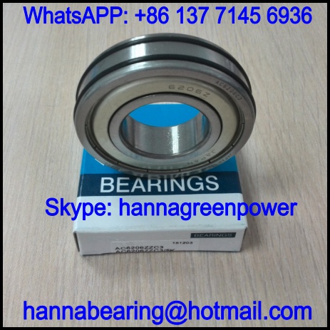 AC6308ZZ Deep Groove Ball Bearing with Antislip Strip 40x90x23mm