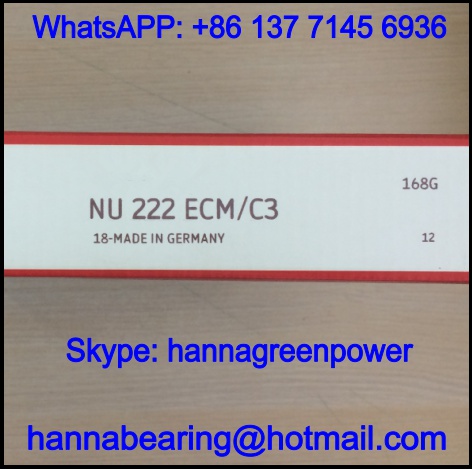 NU222ECM/C3 Single Row Cylindrical Roller Bearing 110x200x38mm