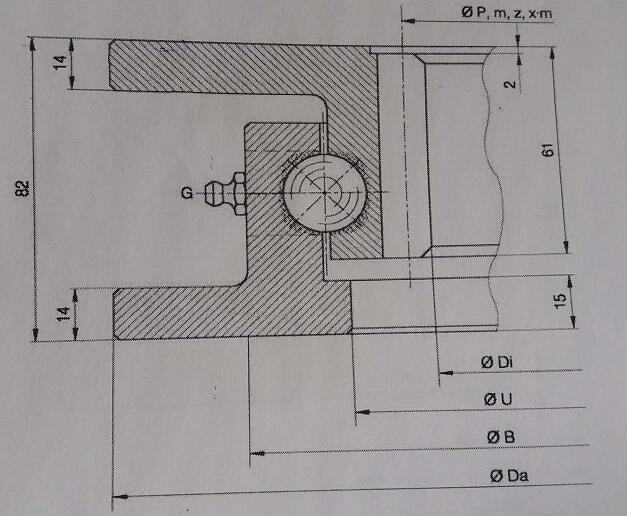 I.500.22.00.A Four-point contact ball slewing Bearing 330x499x82mm