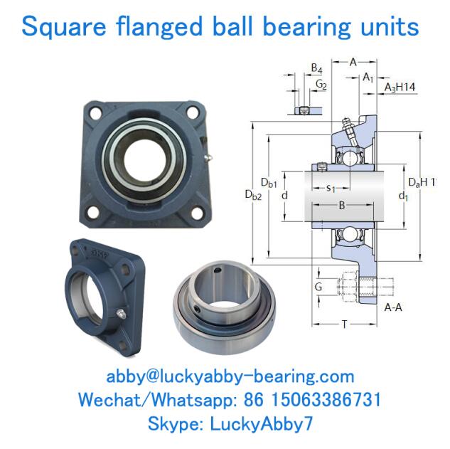 FY 55 TR, FY511M+YAR211-2RF Square Flanged Cast Housing with Ball bearing units