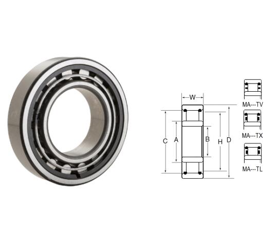 MA1309TV Single Row Cylindrical Roller Bearings 45x100x25mm