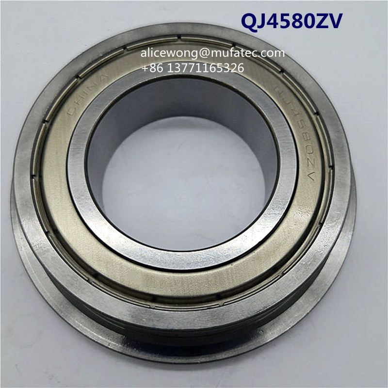 QJ4580ZV Auto Steer Wheel Bearing Flanged Four Point Contact Ball Bearing 45x80/92x20mm