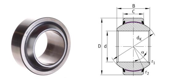 GE15-FW-2RS Spherical Plain Bearing (Size:15x30x16mm)