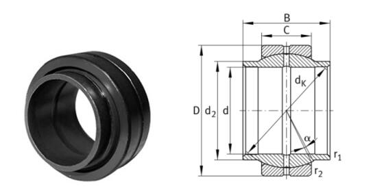 GE17-LO Spherical Plain Bearing (Size:17x30x17mm)