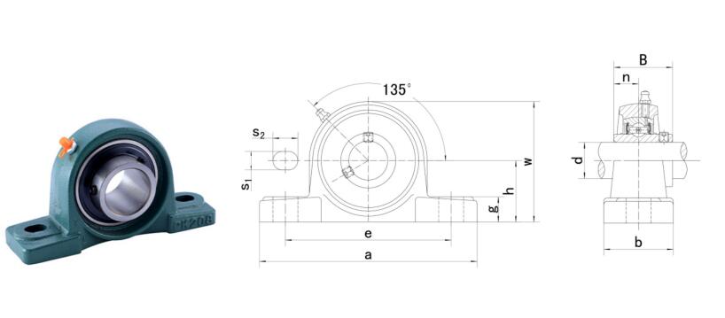 UCPK211-32 Two Bolt Pillow Block Ball Bearing-Standard Duty