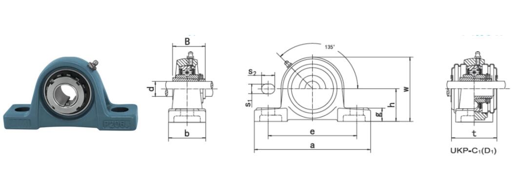 UKP205+H2305 Pillow Block Housing Unit with Adapter Sleeve