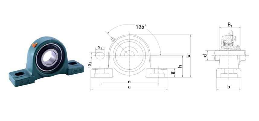 UKP308+H2308 Adapter Sleeve Locking Pillow Block Unit