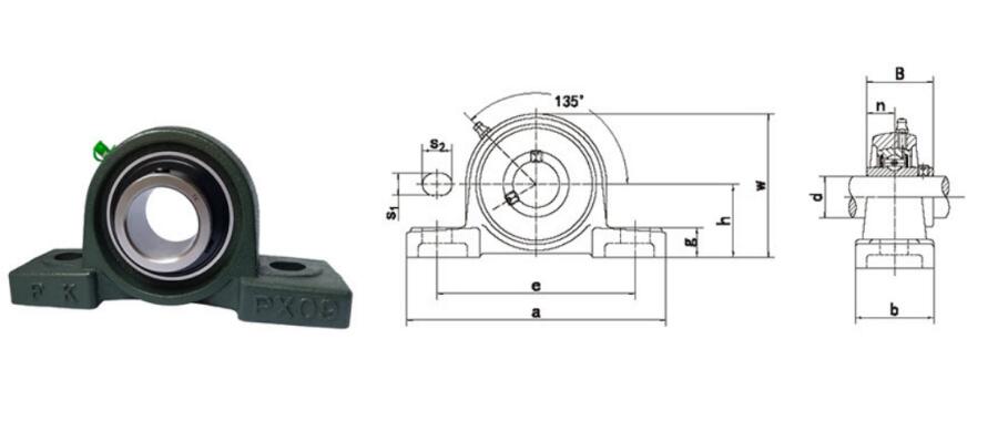 UKPX09+HS2309 Medium Duty Pillow Block Bearing Units