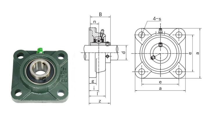 UCF210 Four-Bolt Square Flange Pillow Block Bearing