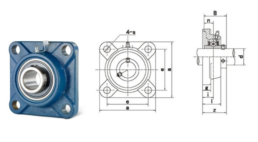 UCF306-18 Four-Bolt Flange Bearing Unit (Shaft Dia: 1-1/8 inch)