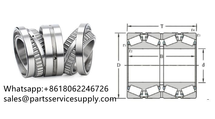 3806/220X4/HC (d:220.662xD:314.325xT:290mm) Four Row Tapered Roller Bearing for Rolling Mill