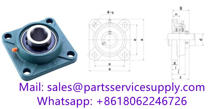 UCFX14-43 (Shaft Dia:2-11/16 inch) Four-Bolt Flange Bearing Unit