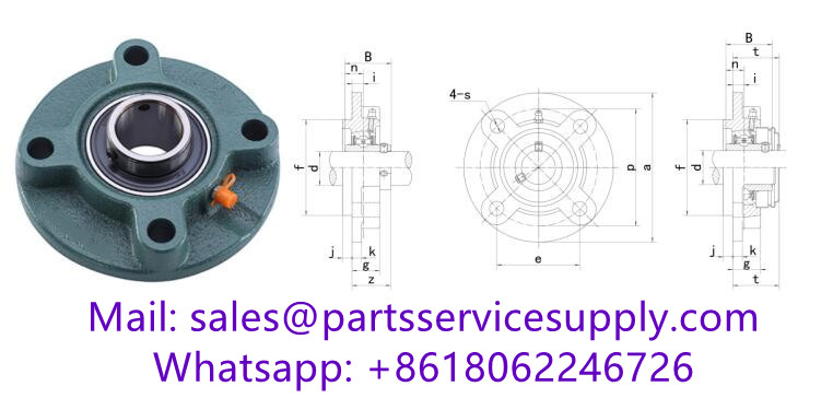 UCFC203 (Shaft Dia:17mm) Set Screw Locking Piloted Flange Cartridge Unit