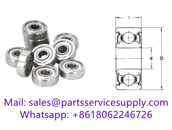 601XZZ (Alt P/N:R-615ZZ) Metric Size Miniature Ball Bearing Size:1.5x6x3mm