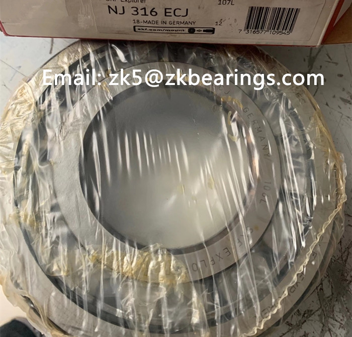 NJ 316 ECJ Single row cylindrical roller bearing NJ design 80x170x39 mm