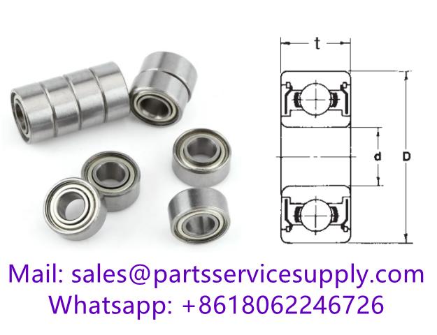 R155ZZ (Alt P/N:R1-5532ZZ) Inch Size Miniature Ball Bearing Size 5/32x5/16x1/8 inch