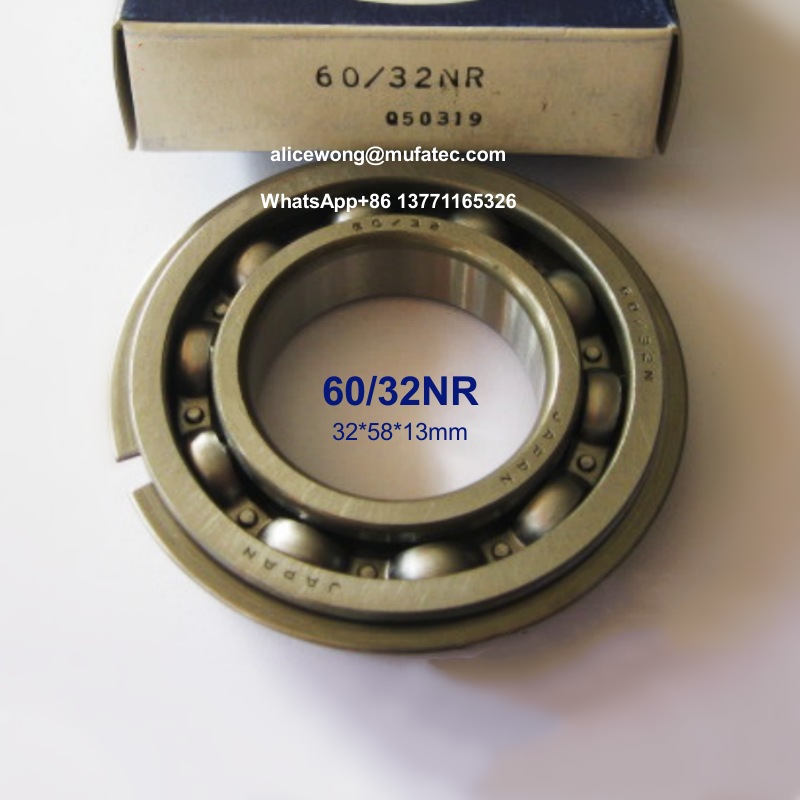 60/32NR automotive bearings deep groove ball bearings with snap ring 32*58*13mm