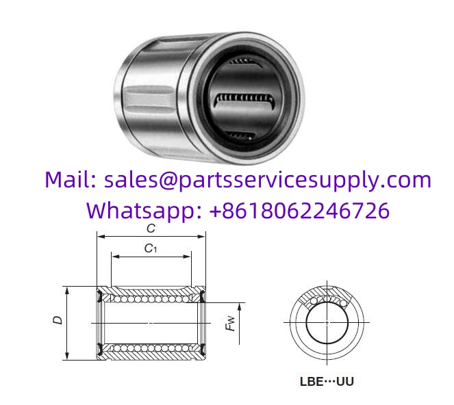 LBE50UU Linear Motion Ball Bearing (Alt P/N: 0602-050-00, KBO50100PP, LBCR50-2LS, LAA50X75X100.2RS)