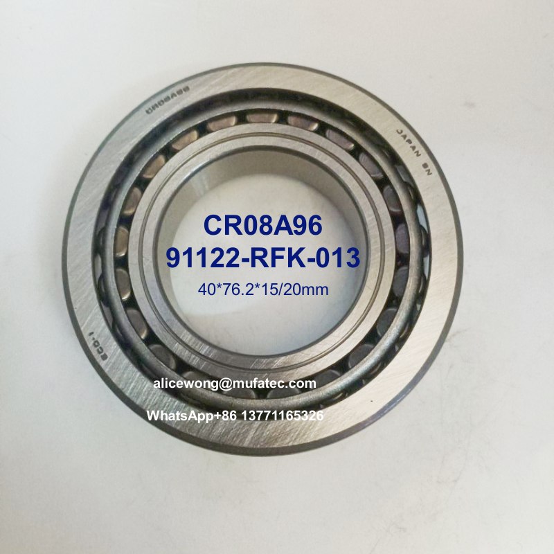 CR08A96 91122-RFK-013 auto differential bearings special taper roller bearings 40*76*15/20mm