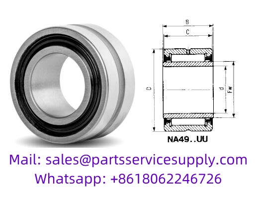 NA4900UU Machined Type Needle Roller Bearing (Alt P/N: NA4900-2RS, NA4900A-2RS)