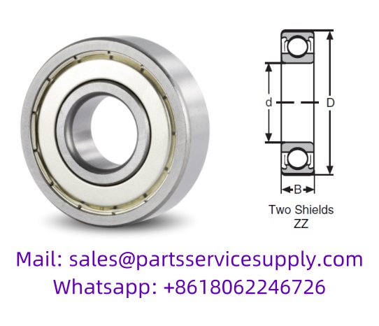 SS605-ZZ Stainless Steel Miniature Ball Bearing (Alt P/N: 605HZZS, SSR-1450ZZ)