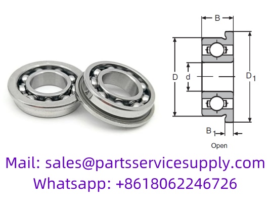 F-60/1.5 Open Type Flanged Miniature Ball Bearing (Alt P/N: F601X, F015M06, RF-615, FL60/1.5)