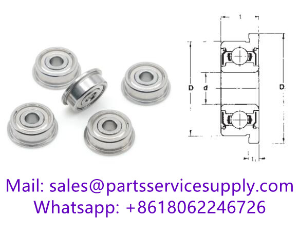 F-60/2.5-ZZ (Alt P/N: F602XZZS, F60/2.5ZZ, RF-825ZZ, FLW60/2.5ZZA) Flanged Miniature Ball Bearing