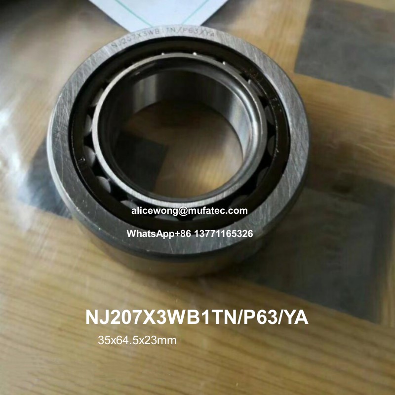 NJ207X3WB1TN/P63/YA Automotive Gearbox Bearings Non-standard Roller Bearings 35x64.5x23mm